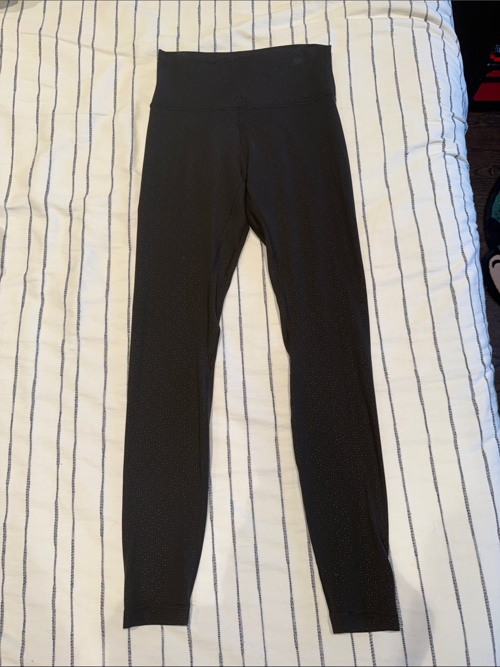lululemon athletica Lace Dot Emboss Black High-Rise Leggings - Size 6